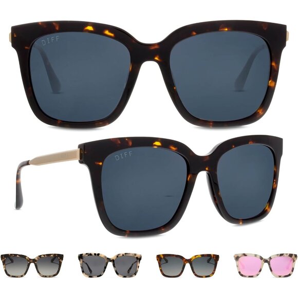 Bella Oversized Square Sunglasses for WomenDesigner Tortoise Frames100% UV